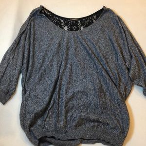 3/4 Sleeve lace back detail sweater